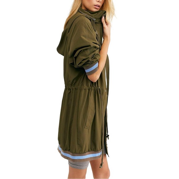 NWT Oversized Free People Olive Wind Swept Long Jacket. Hippie Chic. - Picture 2 of 3
